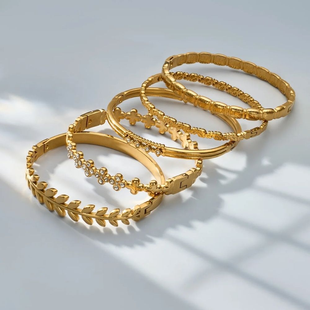 Auric Laurel Leaf Cuff Bracelet