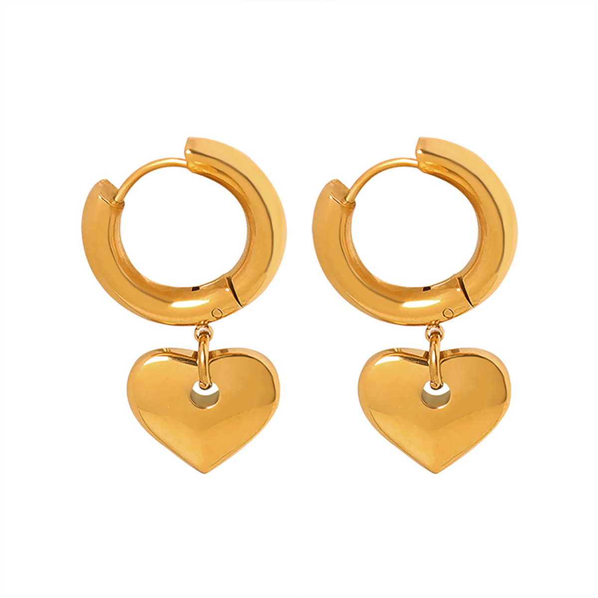 Luna Polished Heart Hoop Earrings