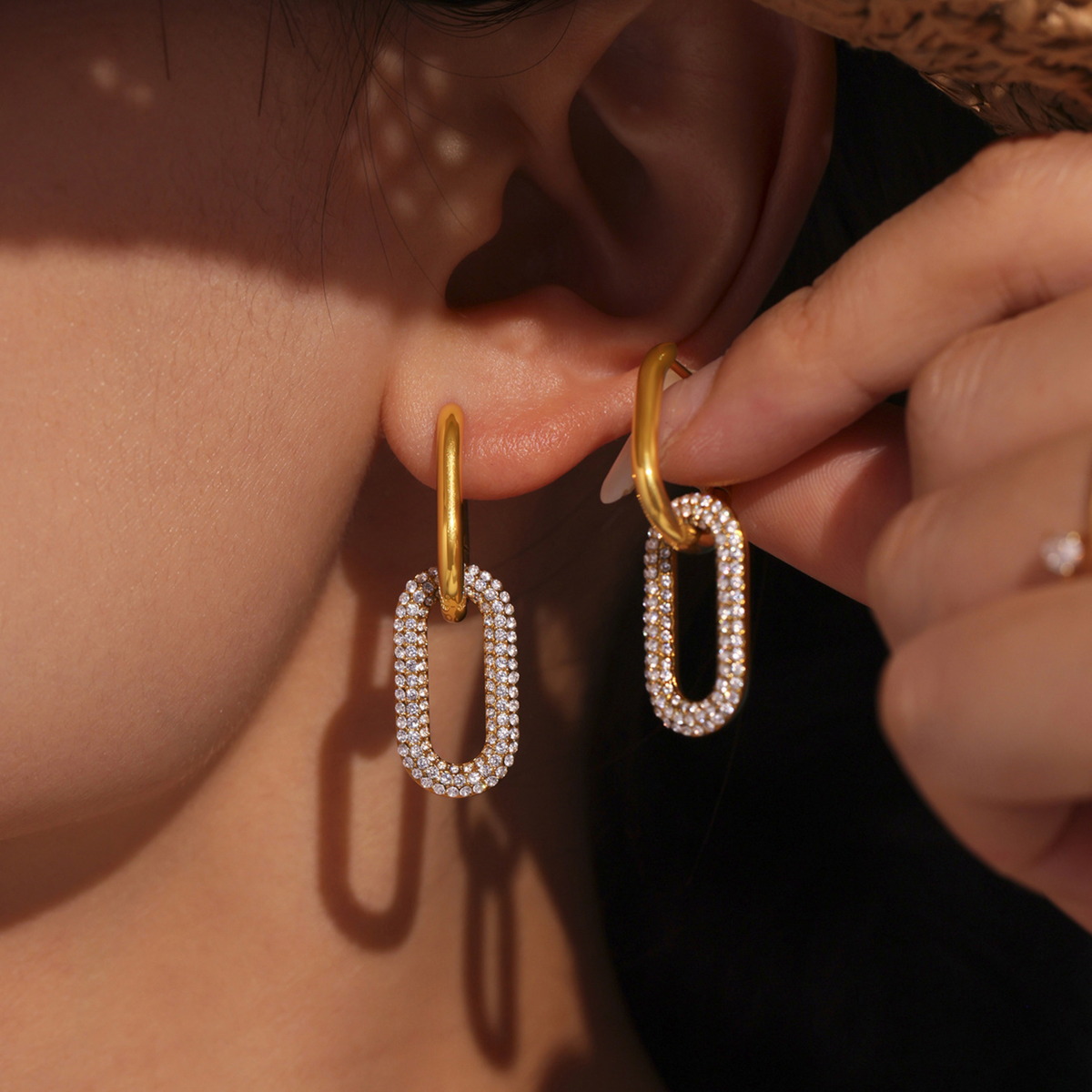 Aurora Crystal Link Statement Earrings