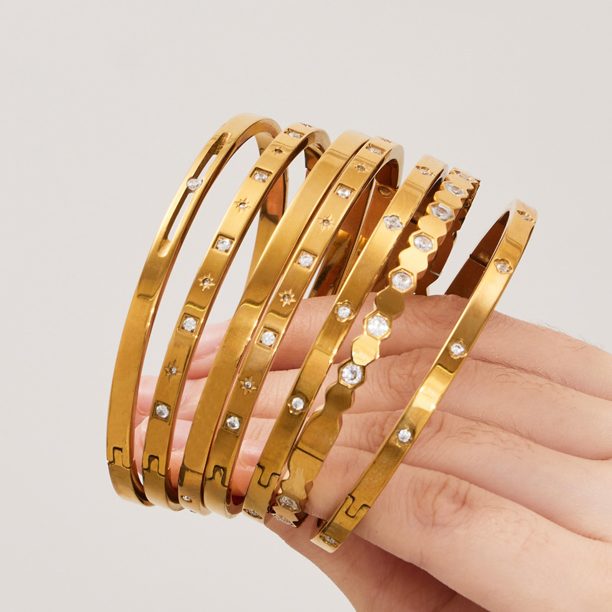 Celeste Crystal Station Bangle