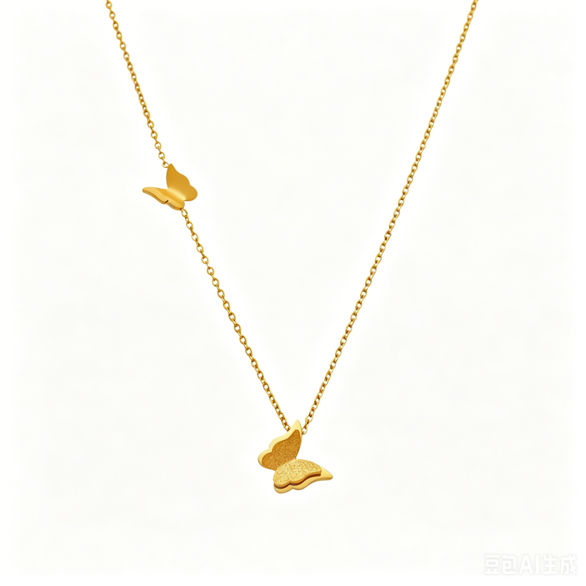 Golden Flutter Butterfly Necklace