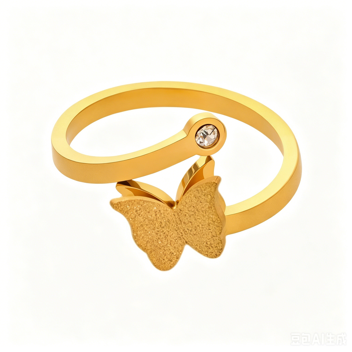 Golden Flutter Butterfly Ring
