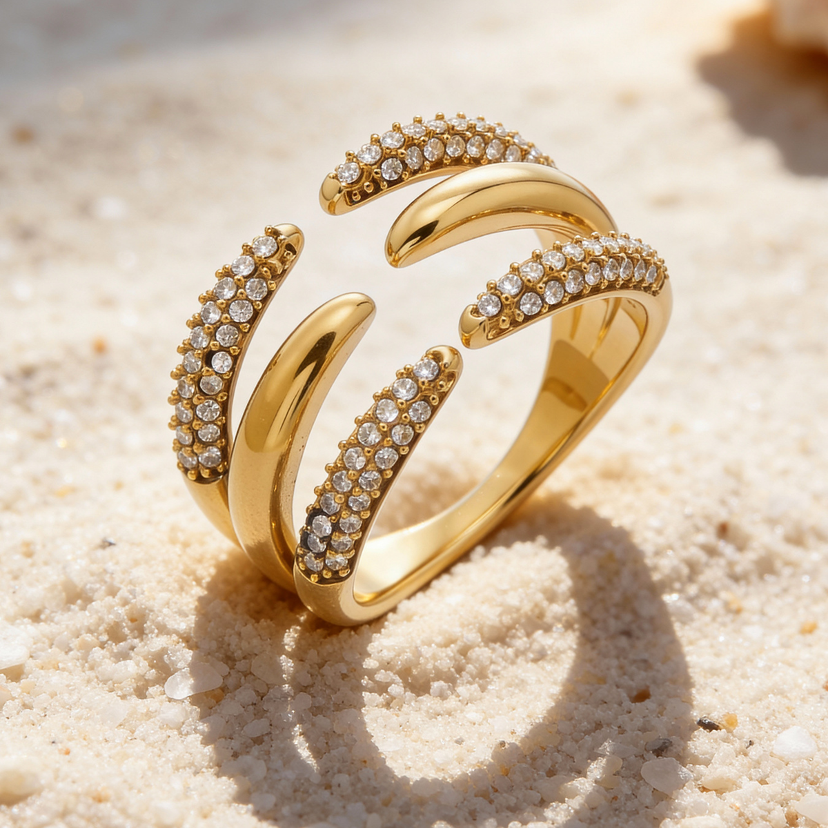Aurora Triple Band Crystal Ring