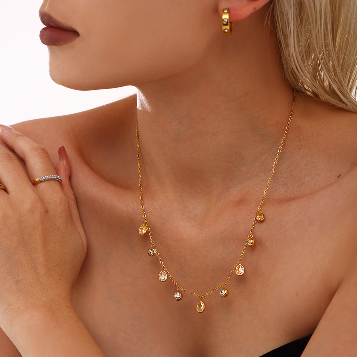 Celeste Teardrop Crystal Necklace