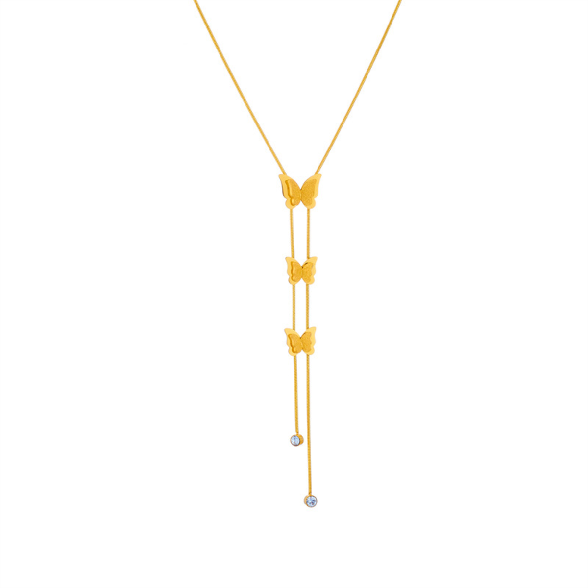 Butterfly Cascade Lariat Necklace