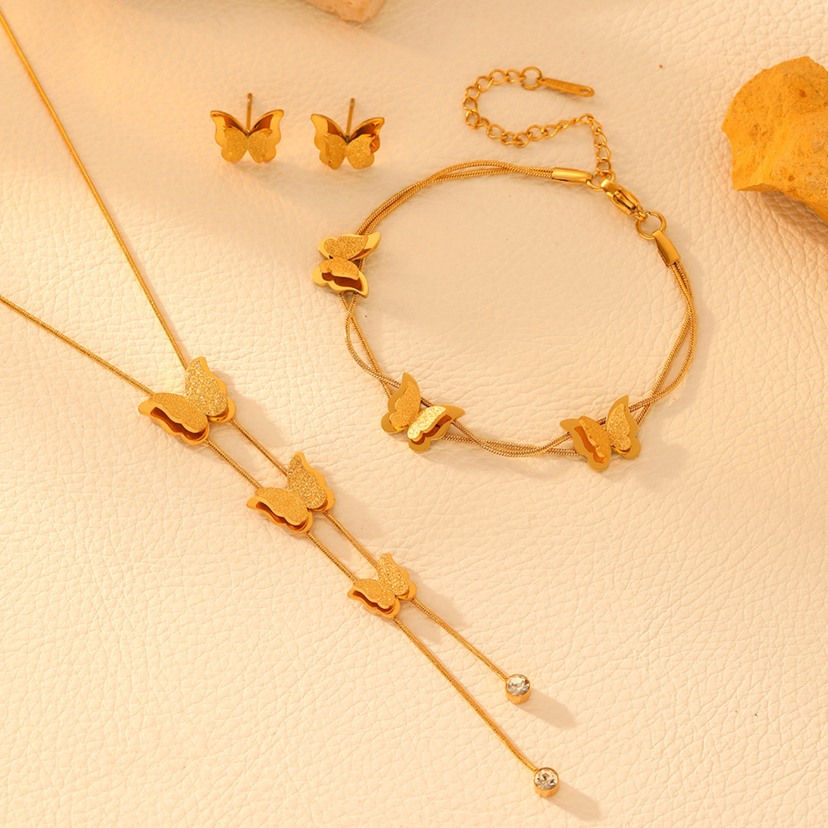 Butterfly Cascade Lariat Necklace