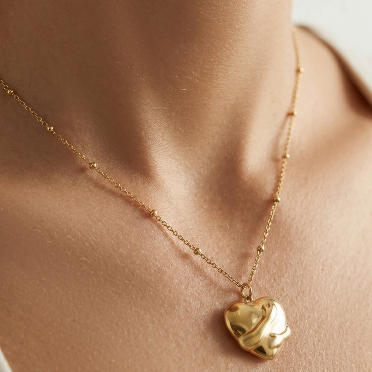 Golden Embrace Heart Necklace