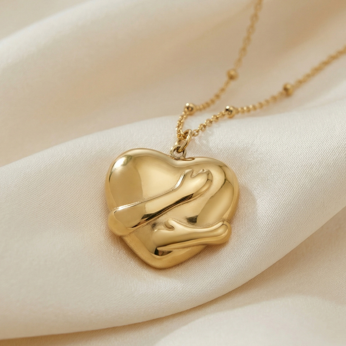 Golden Embrace Heart Necklace