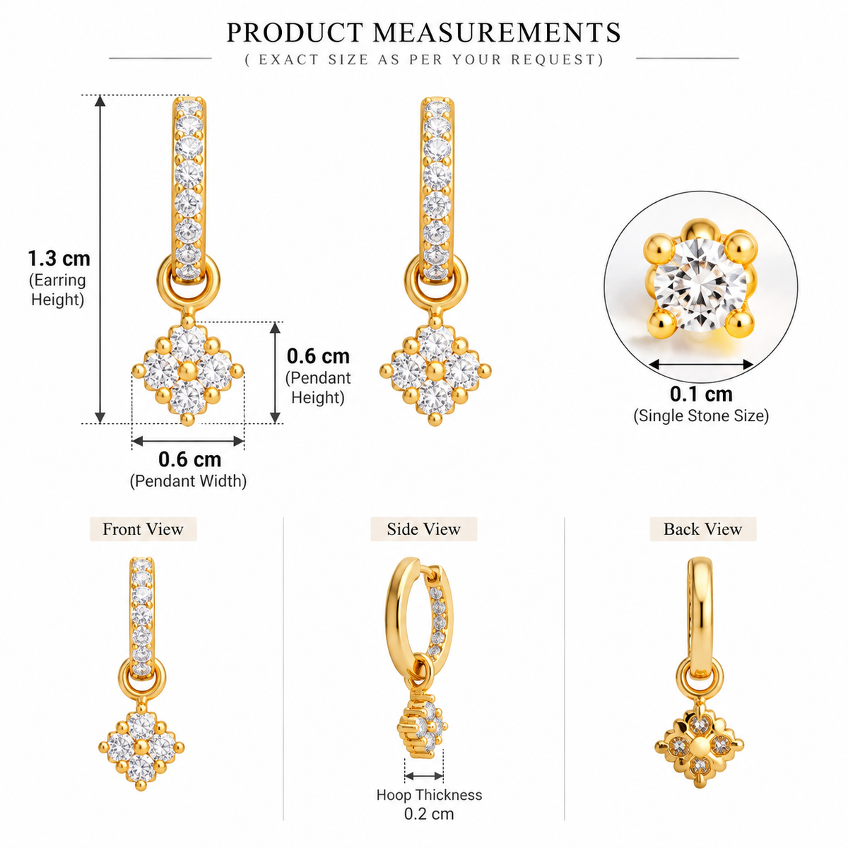 Clover Pavé Huggie Drops