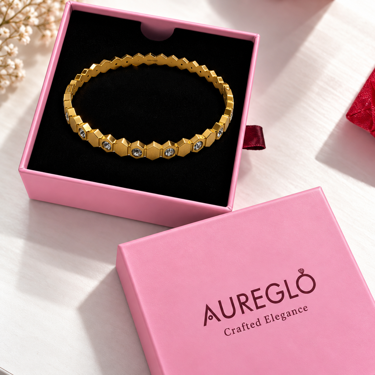 Hexagon Crystal Bangle