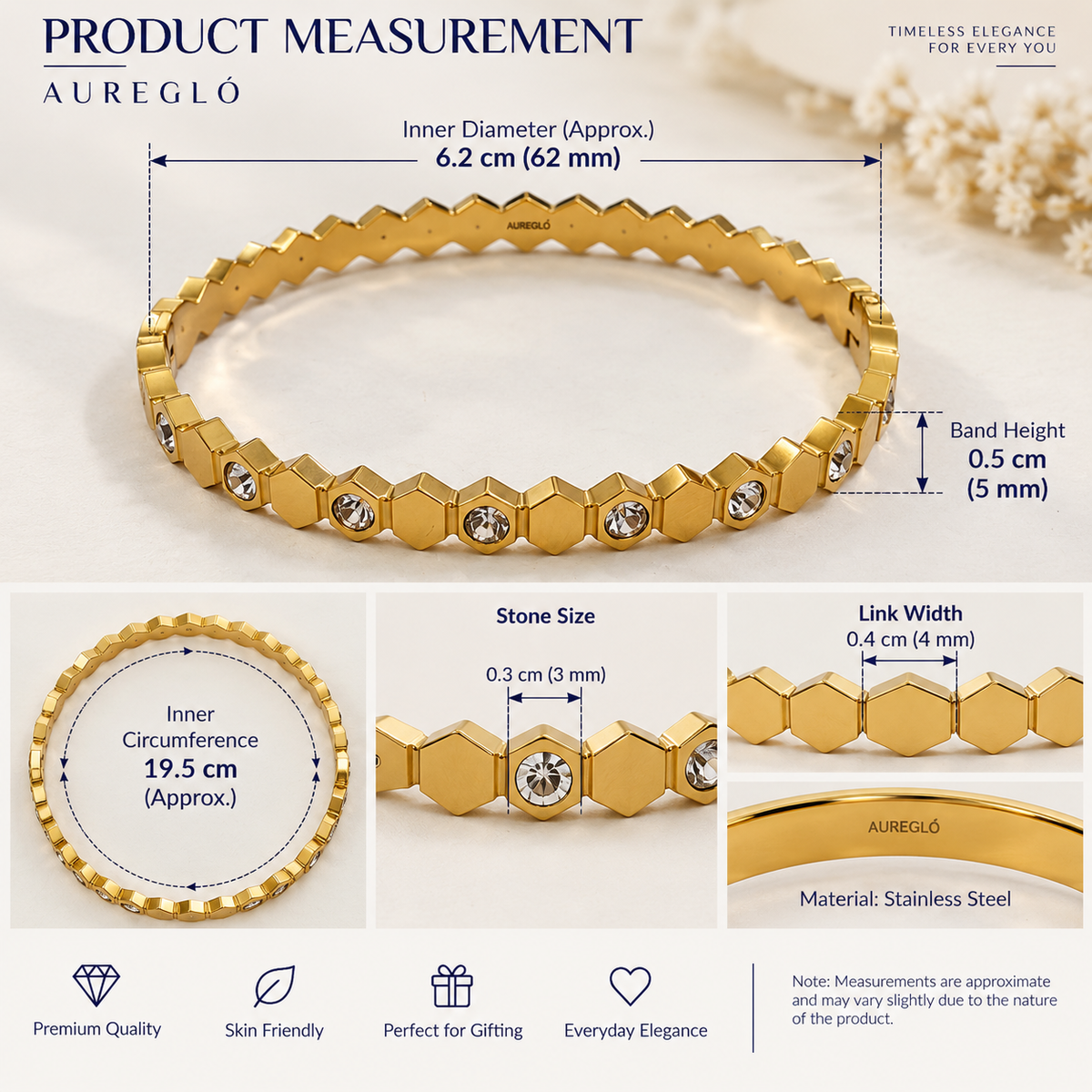 Hexagon Crystal Bangle