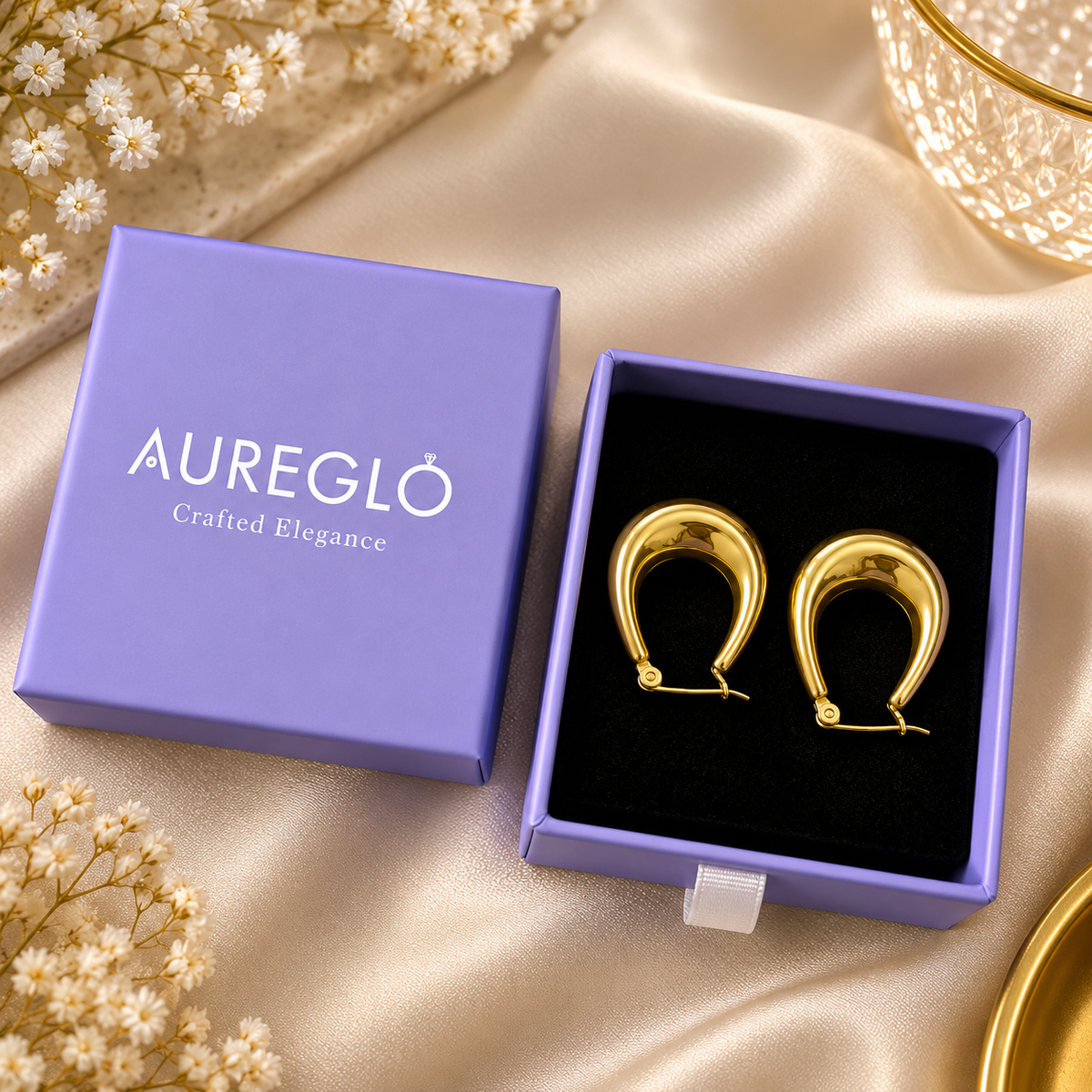 Sculpted Gold Hoop Earrings