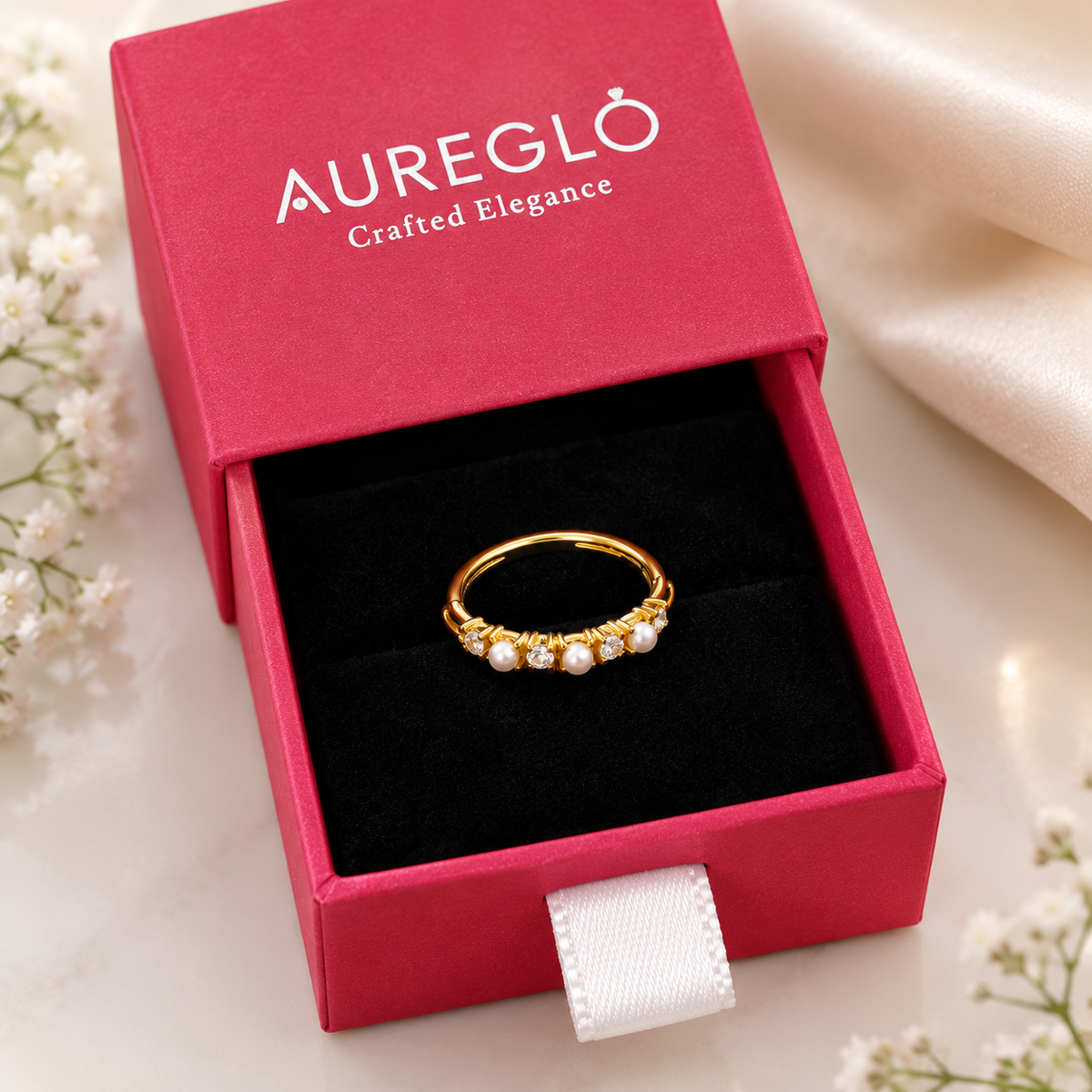 Pearl & Crystal Alternating Band