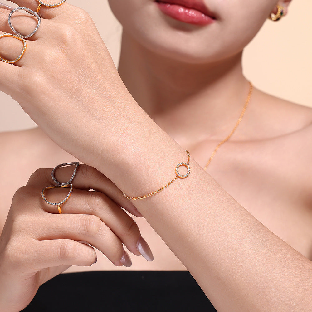 Oval Halo Zircon Bracelet