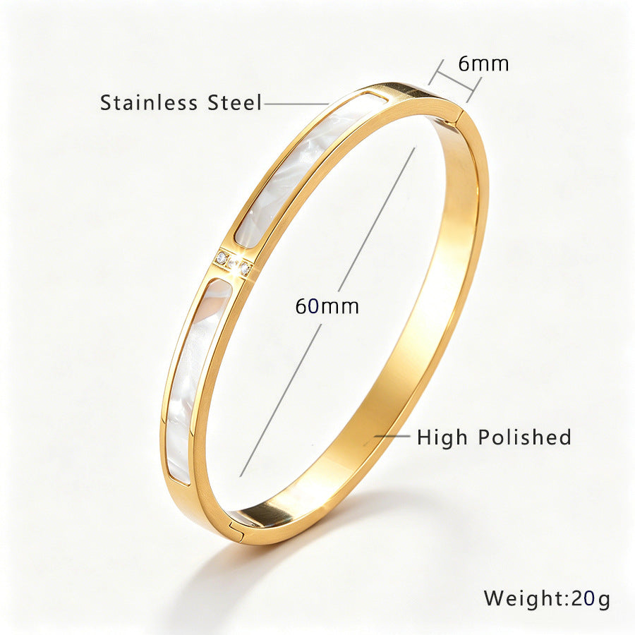Pearl Inlay Lumière Bangle