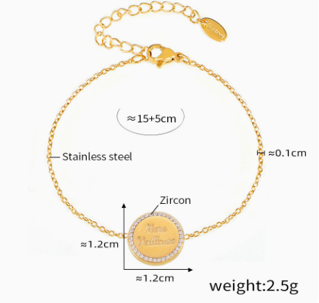 Amour Médaillon Zircon Bracelet