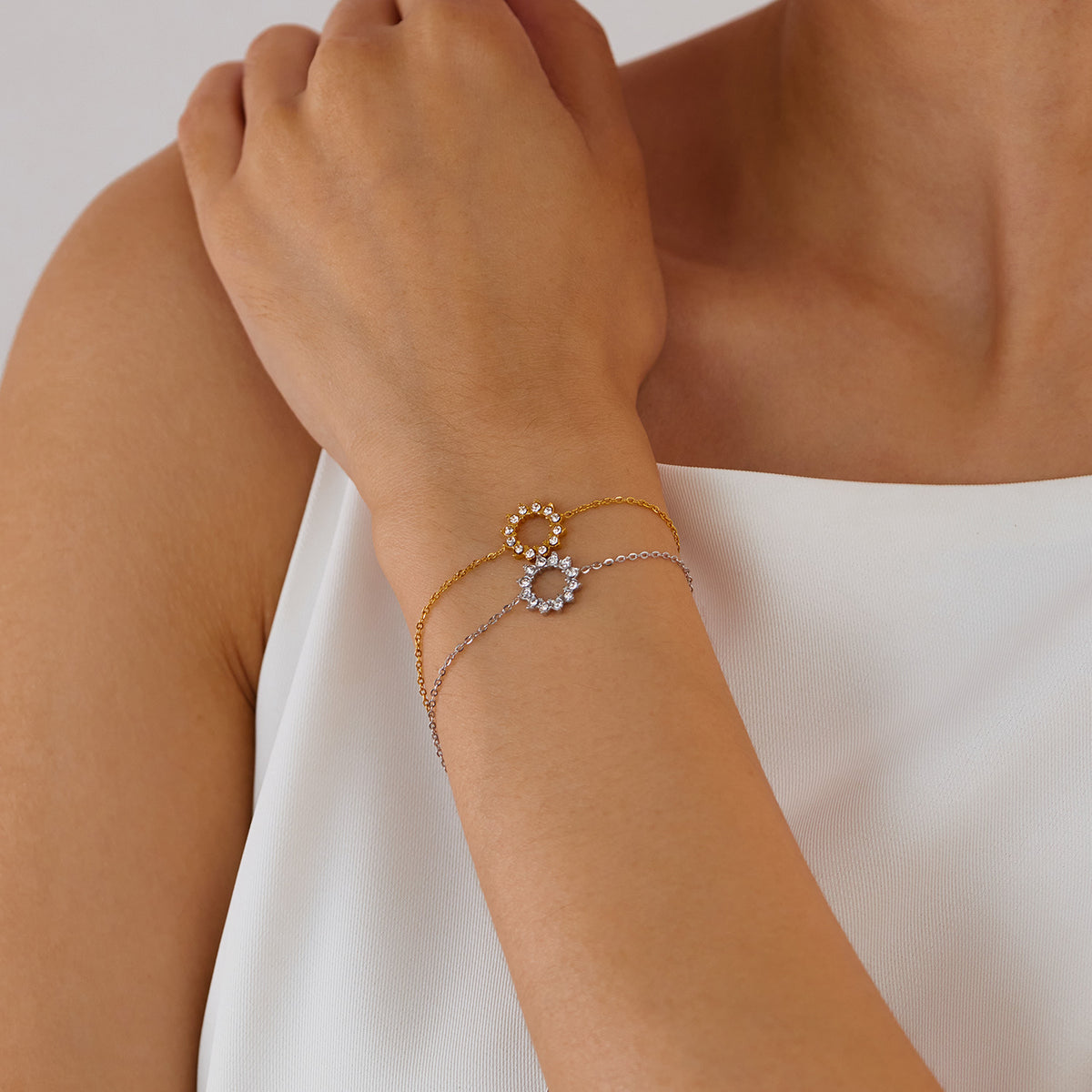 Solenne Crystal Wreath Bracelet