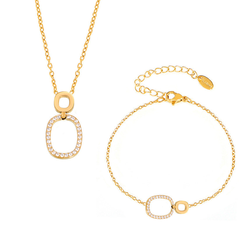 Dual Halo Pendant Set