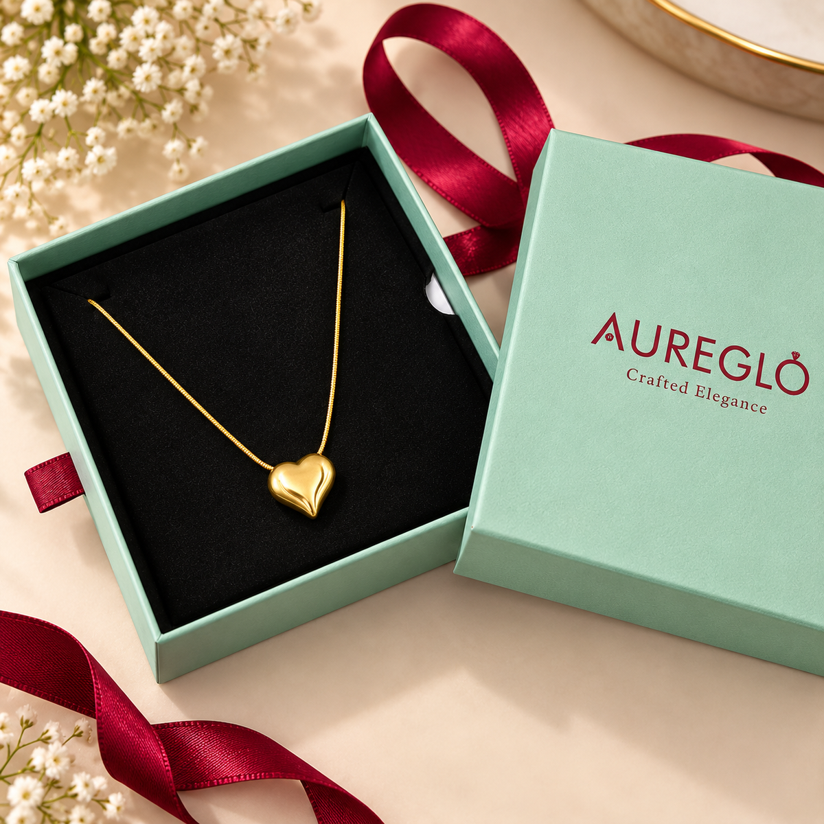 Coeur Contour Pendant Necklace