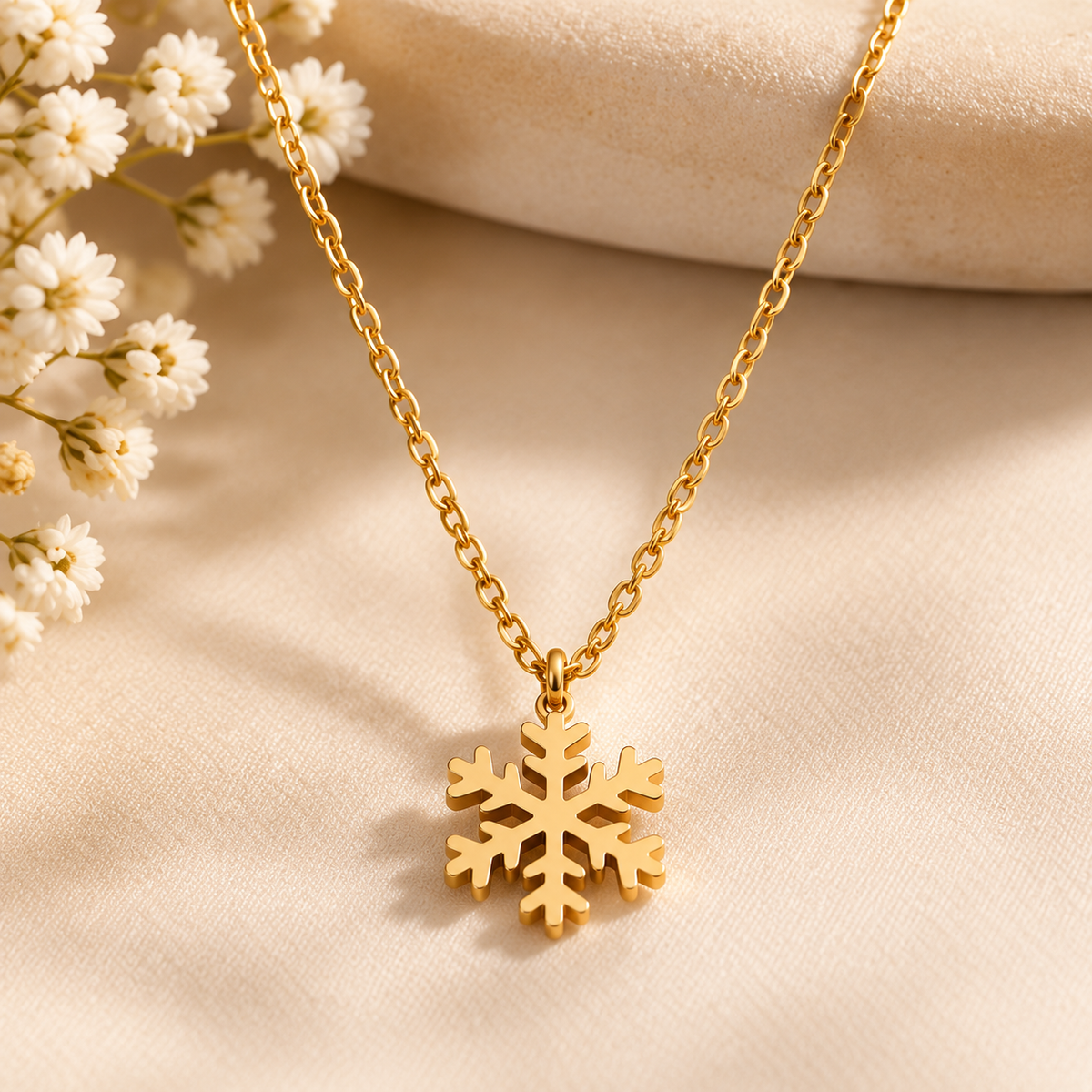 Crystal Snowflake Pendant Necklace