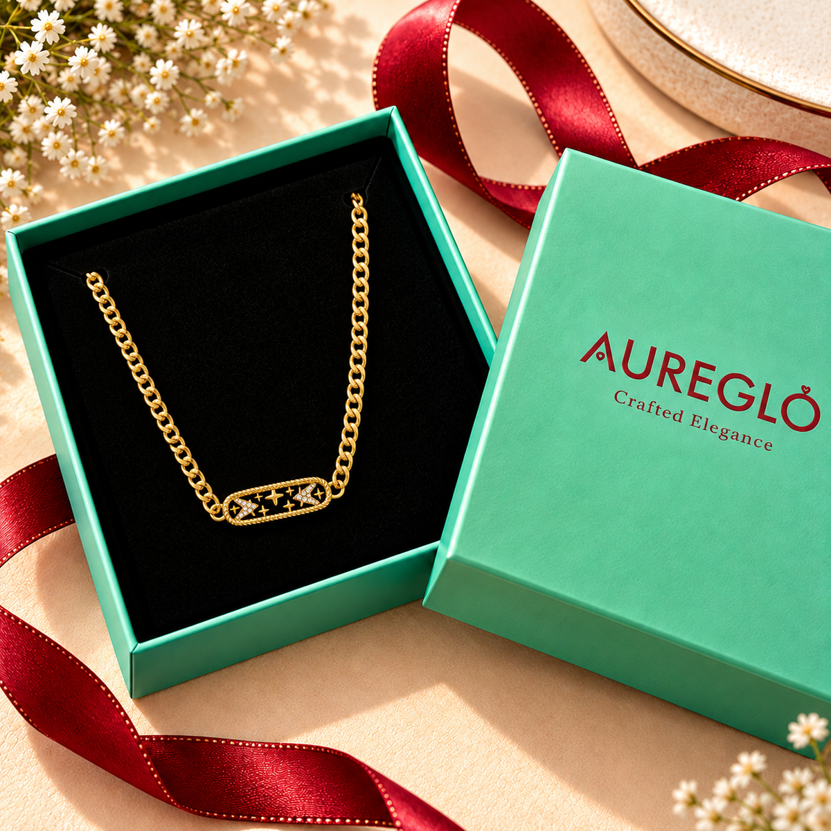 Cross Zircon Link Necklace