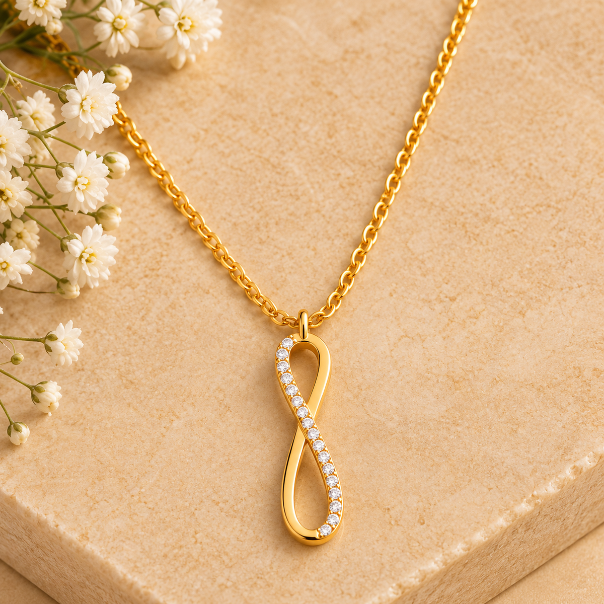 Infinity Zircon Pendant Necklace