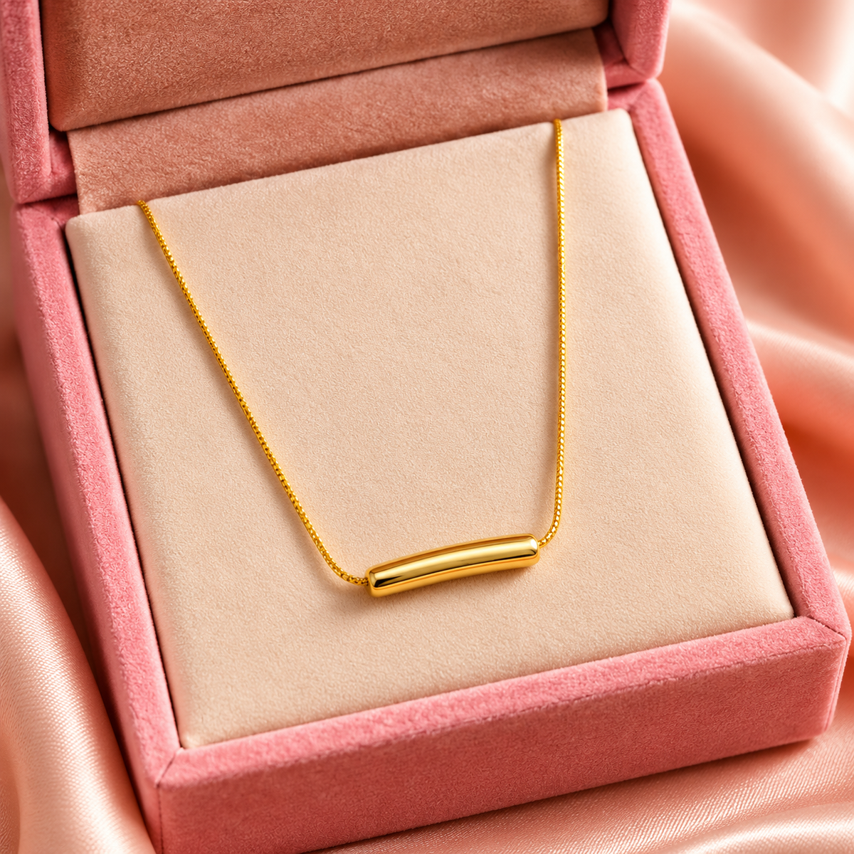 Sleek Curved Bar Necklace