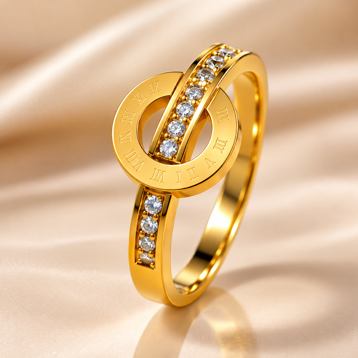 Roman Numeral Halo Ring
