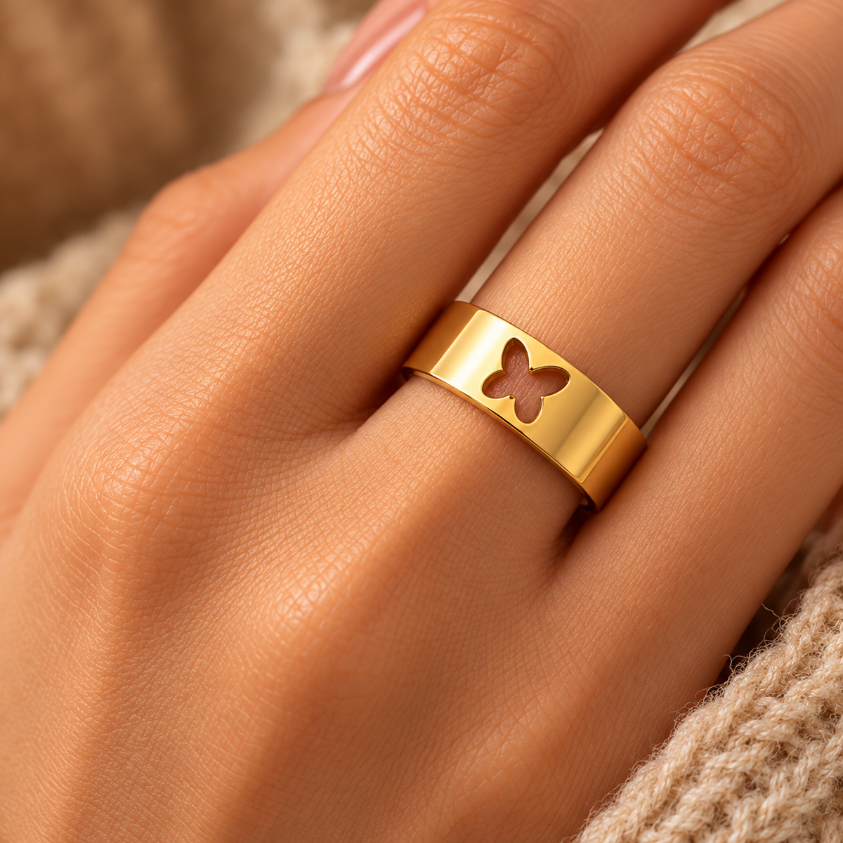 Papillon Cutout Cuff Ring