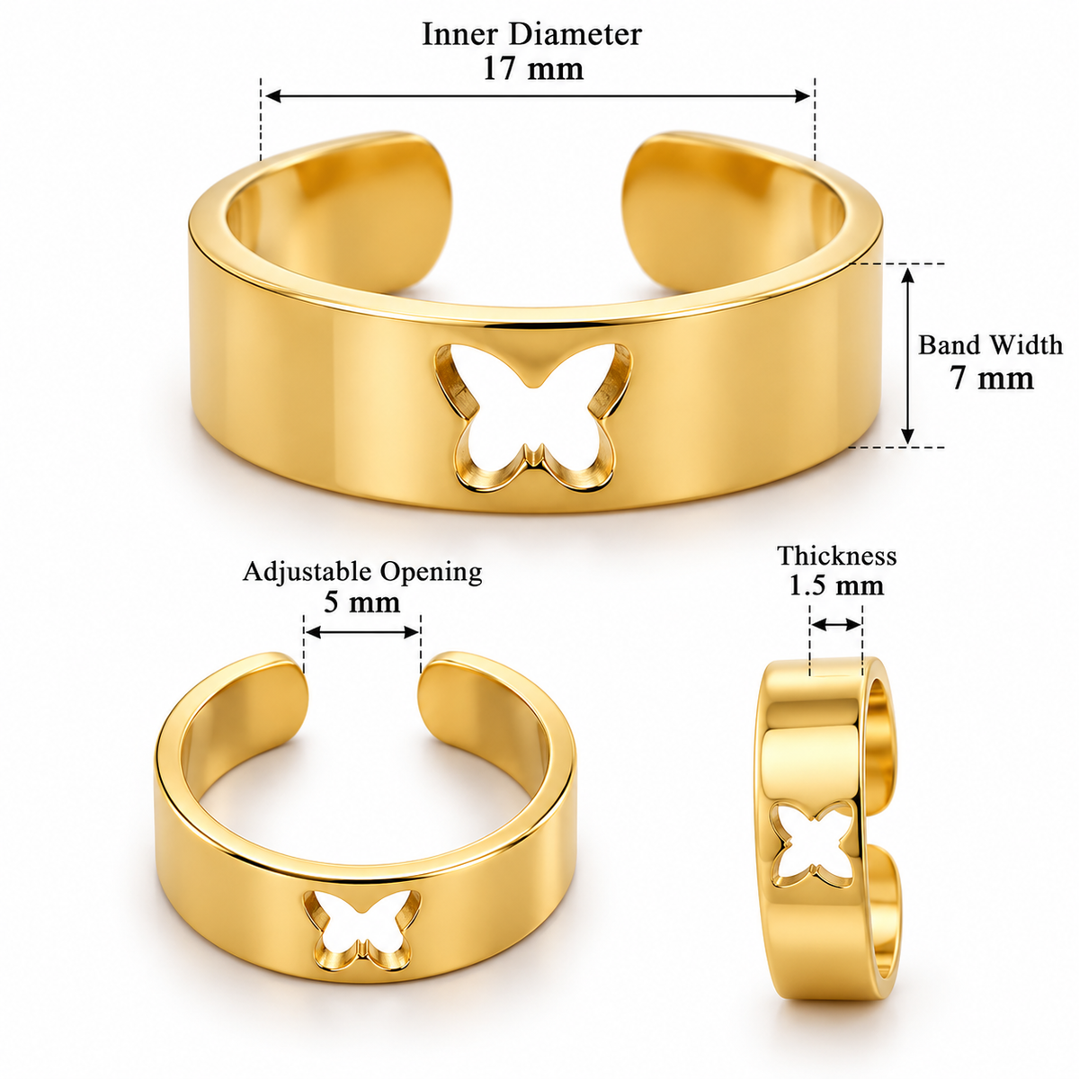 Papillon Cutout Cuff Ring