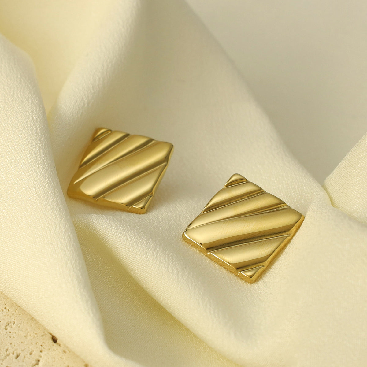 Elan Sculpted Square Studs