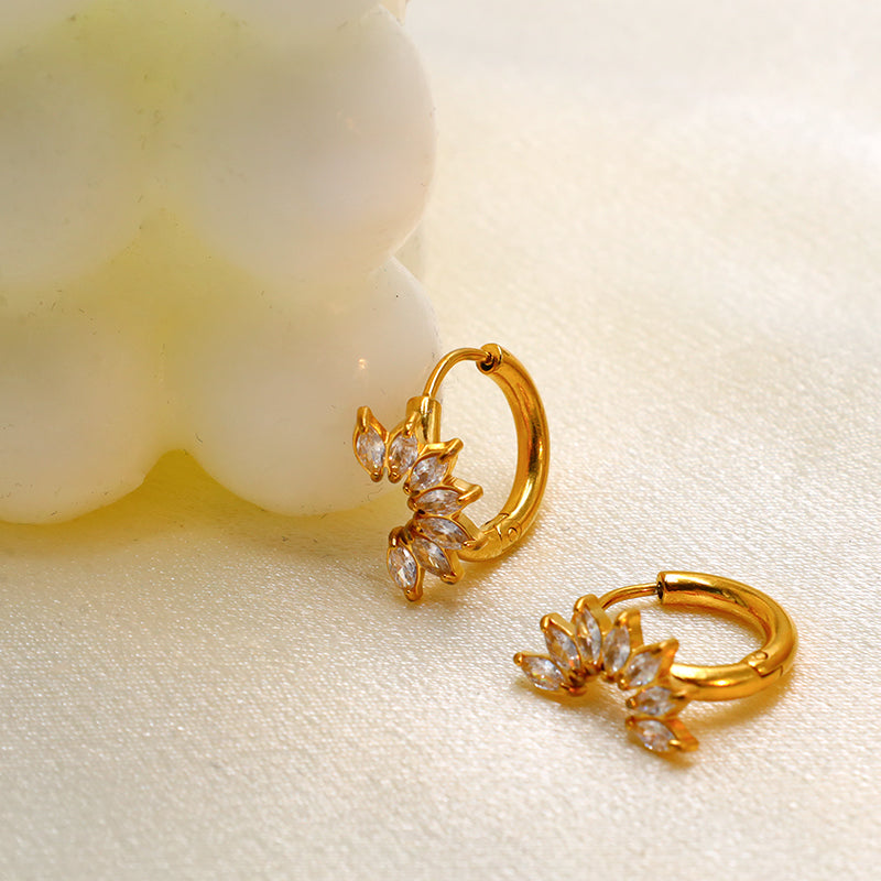 Laurel Marquise Crystal Hoops