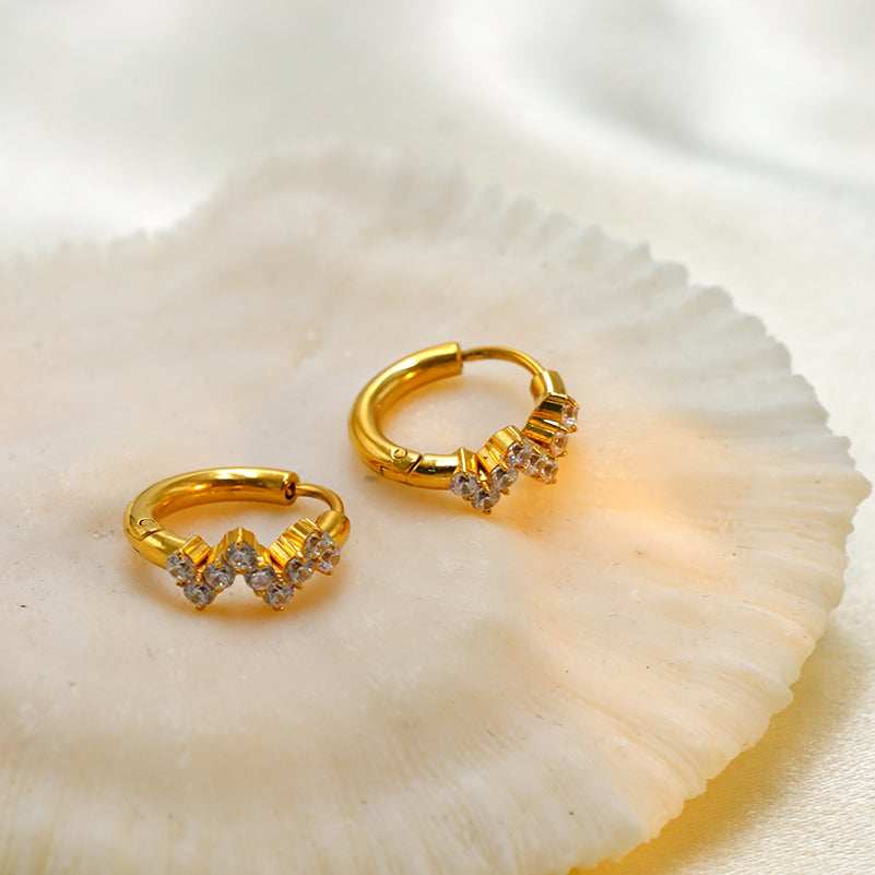 Astra Crystal Crest Hoops