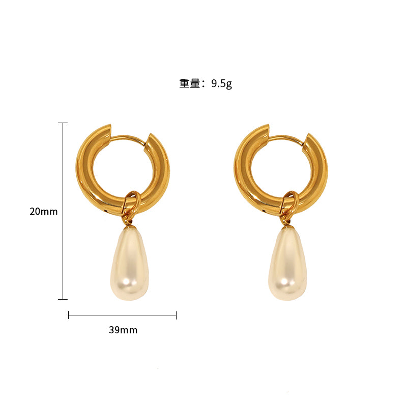 Perla Grande Drop Hoops
