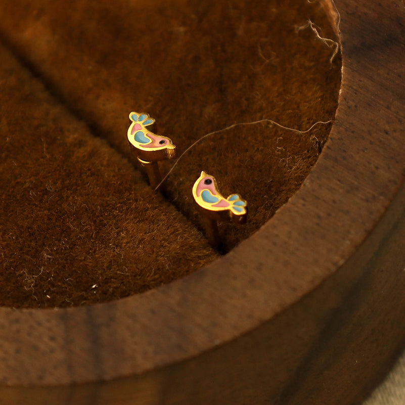 Piccolo Enamel Bird Studs