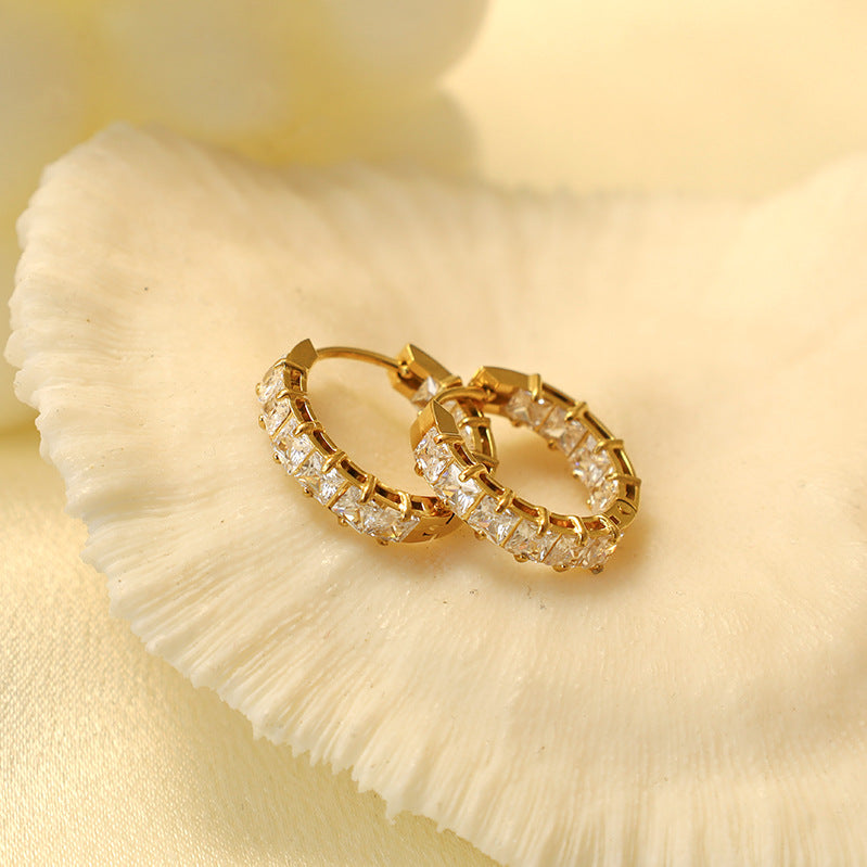 Regalia Princess-Cut Crystal Hoops