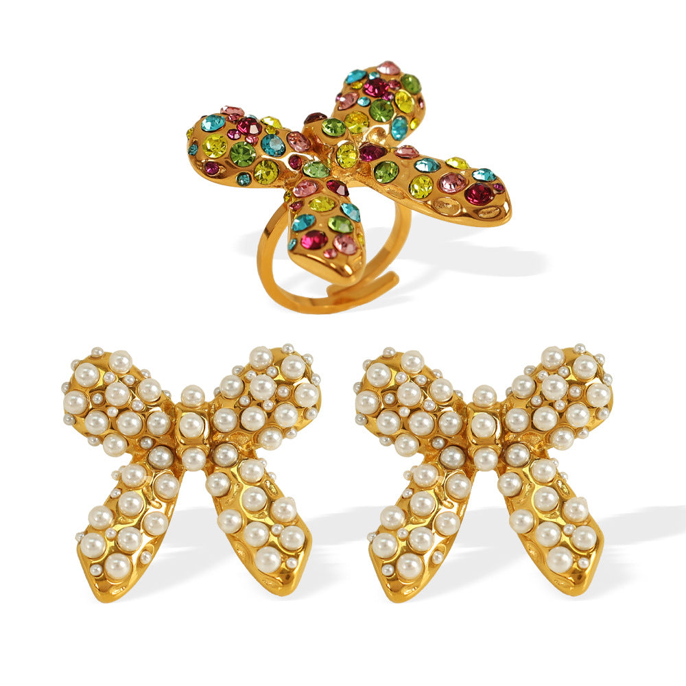 Bijou Crystal Bow Studs