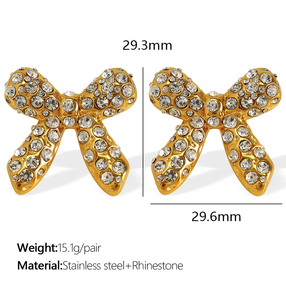 Bijou Crystal Bow Studs