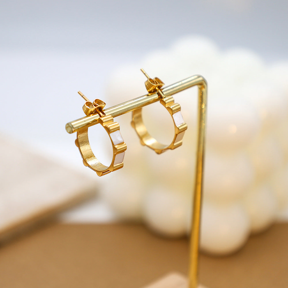 Celeste Scallop Hoops