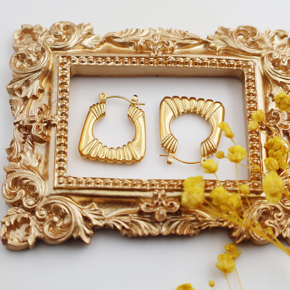 Arcadia Ribbed Square Hoops