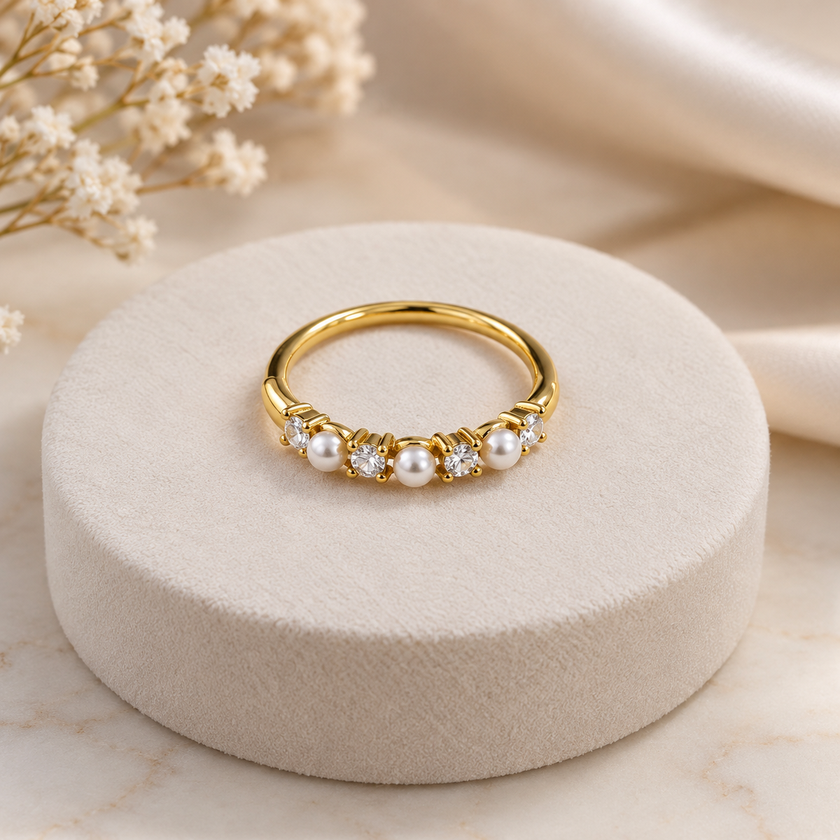 Pearl & Crystal Alternating Band