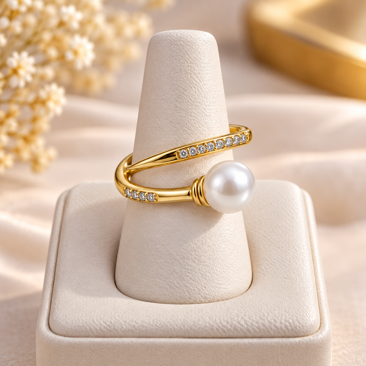 Pearl Pavé Wrap Ring