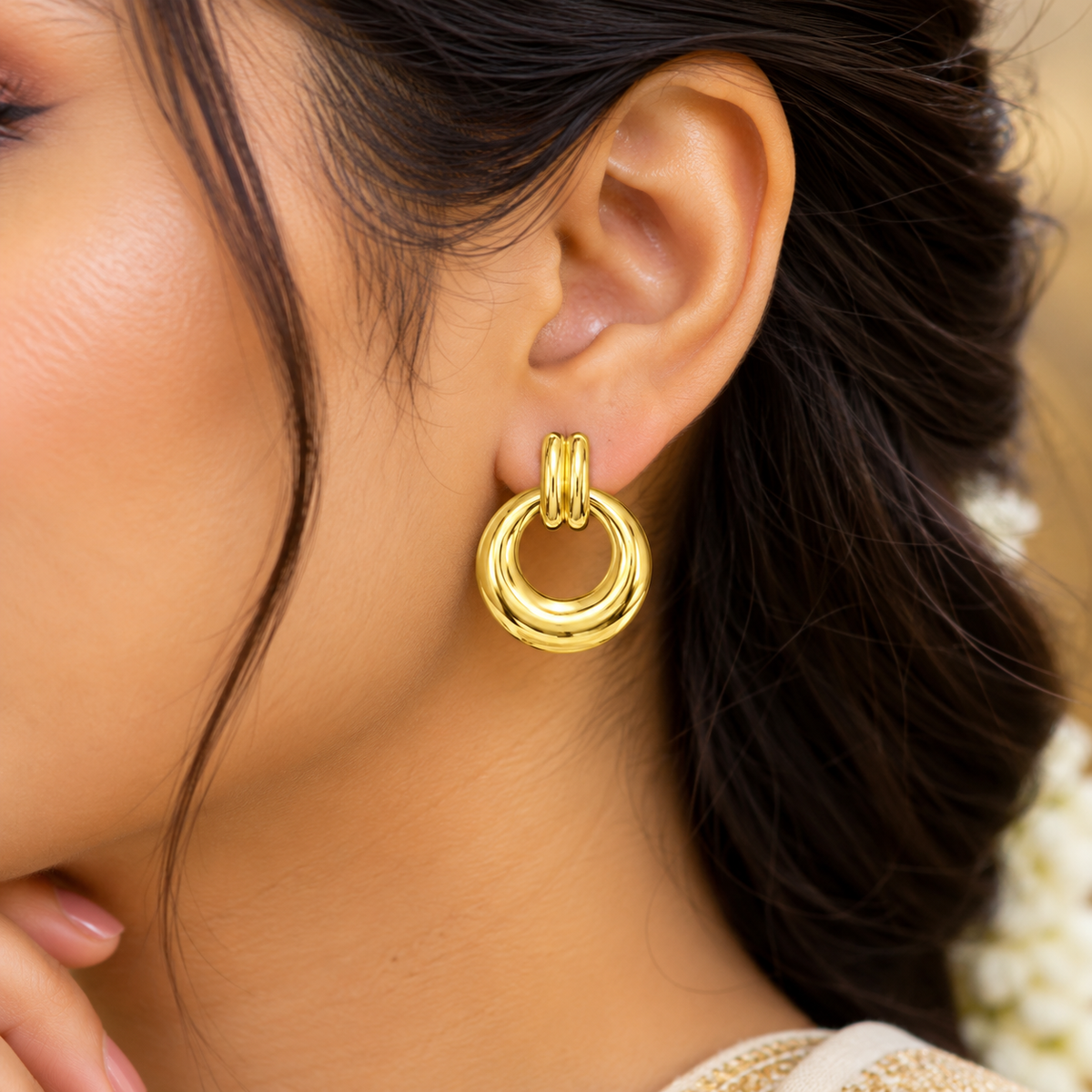 Doorknocker Gold Statement Earrings
