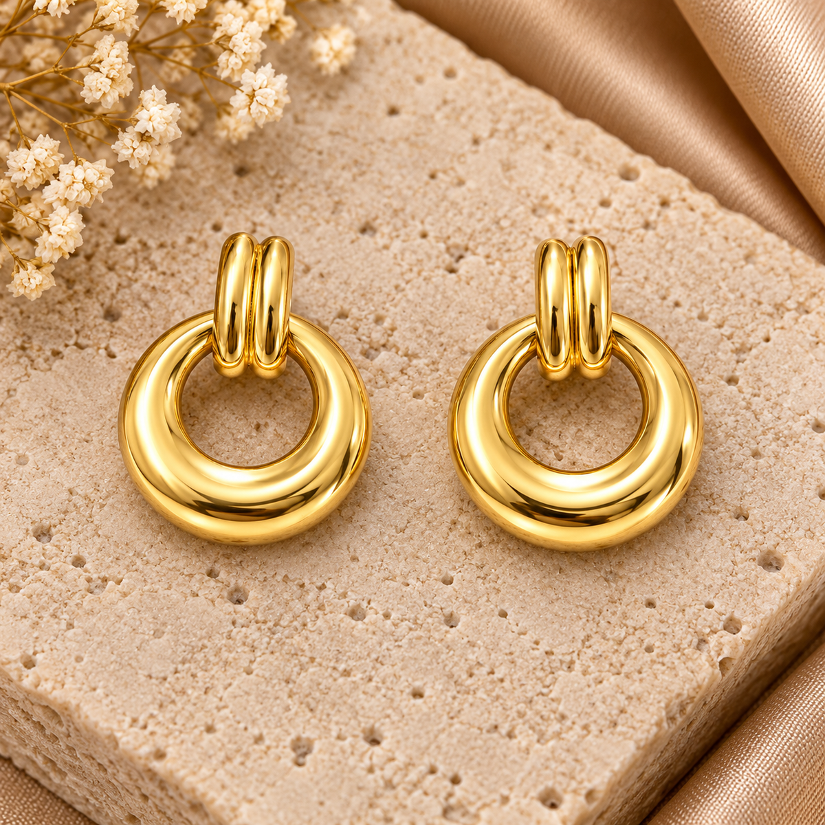 Doorknocker Gold Statement Earrings