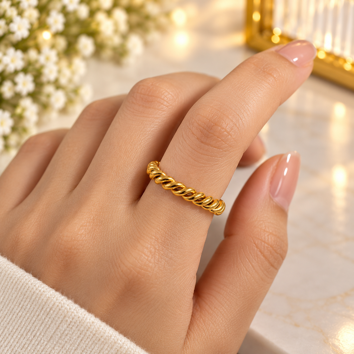 Cordelia Twisted Gold Ring