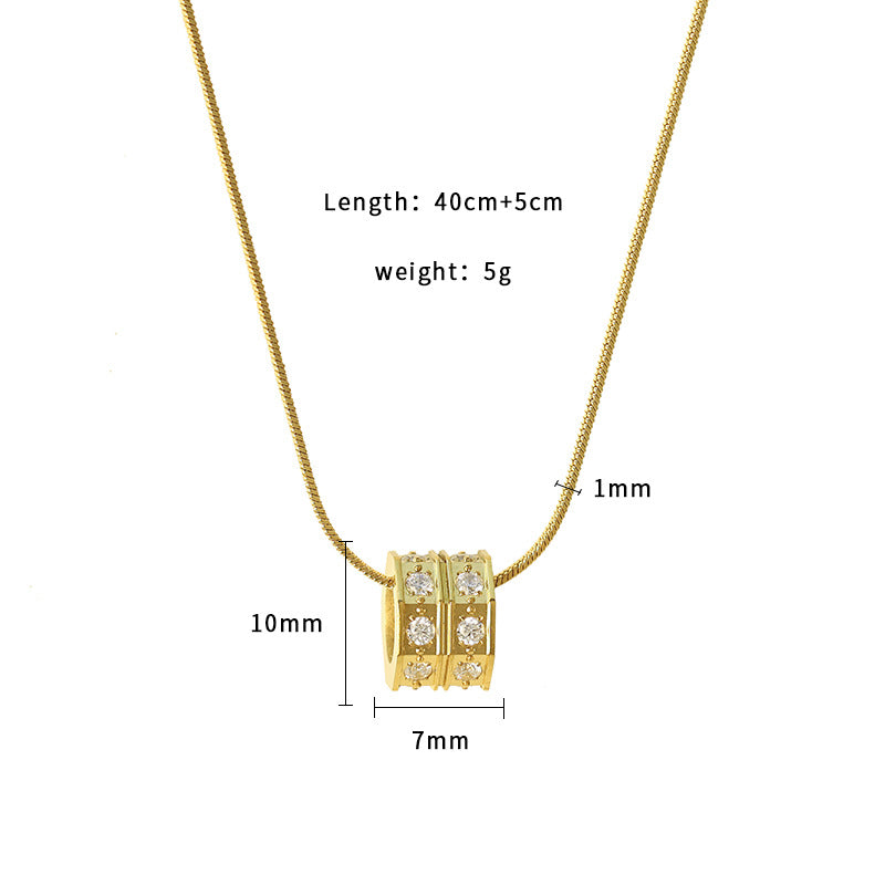Aurelia Pavé Barrel Pendant Necklace