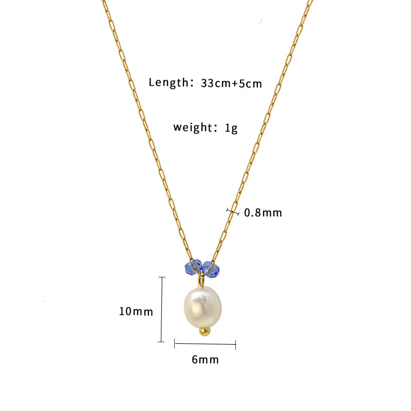 Azure Pearl Dewdrop Necklace
