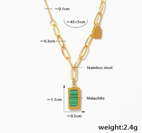 Verdant Art-Deco Malachite Necklace