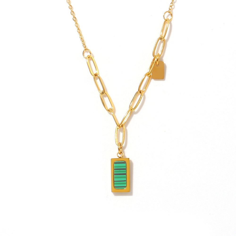 Verdant Art-Deco Malachite Necklace