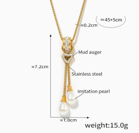 Duchesse Twin-Pearl Drop Necklace